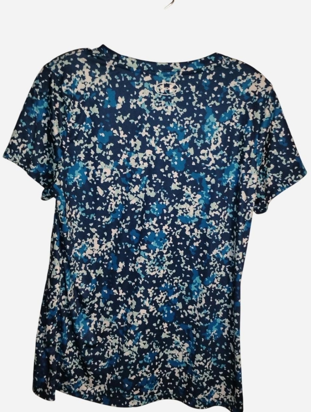 Under Armour Women's Velocity Terazzo SS Shirt - Blue/Teal Digital Print_ Size L - Picture 3 of 8